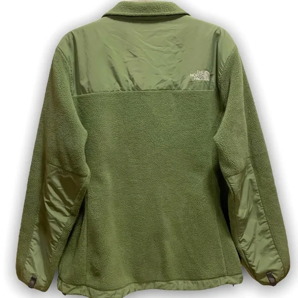 North Face XL Womens Denali Fleece Jacket Full Zip Drawstring Sage Green - Picture 2 of 12